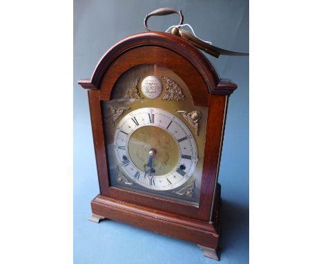 A Tempus Fugit mahogany cased bracket clock, from Frodsham, London, made in England with French escapement, having Roman Nume