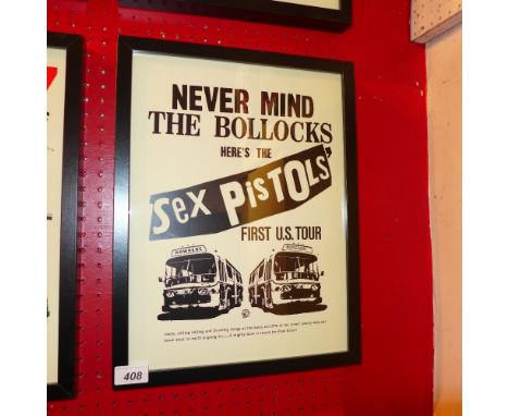 A framed and glazed art print 'Sex Pistols First US Tour' 30 x 40cm