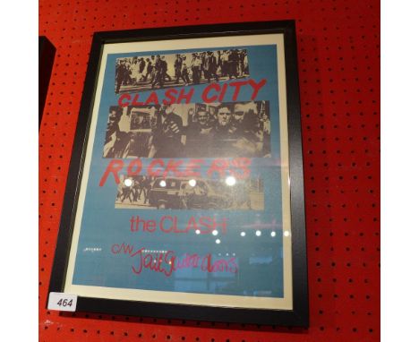 A framed and glazed art print 'The Clash - City Rockers' 30 x 40cm