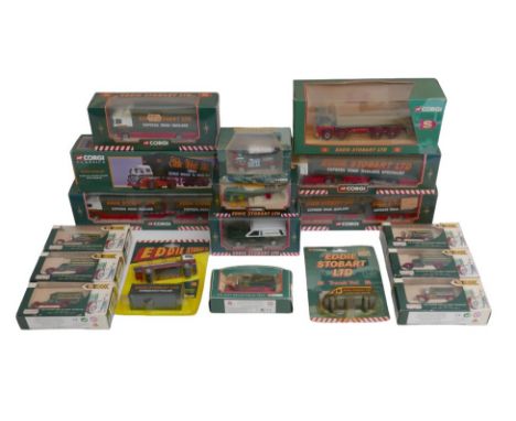 A collection of mostly Corgi Eddie Stobart vehicles, including a Corgi Foden S21 'Mickey Mouse' and a Guy Invincible 8-wheel 