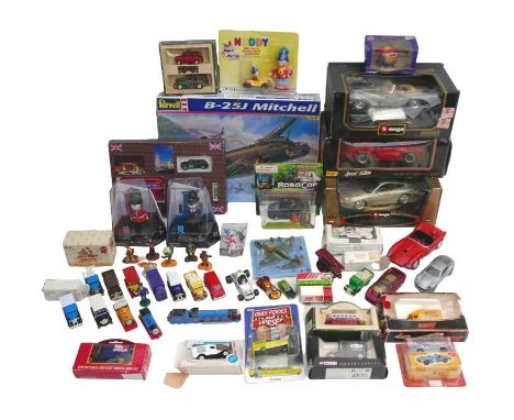 A group of model vehicles, including Maisto, Burago, Corgi, Matchbox, and Lledo, some boxed, two London 2012 commemorative fi
