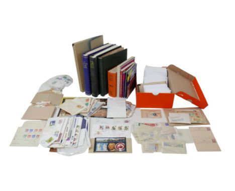 A collection of world stamps, including a large collection of 1937 Coronation commonwealth omnibus issue FDCs, some loose Gre