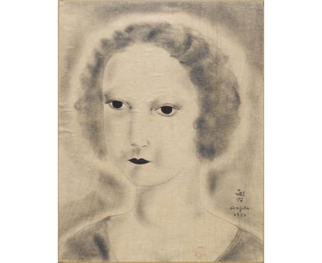 TSUGUHARU FOUJITA(Tokio 1886–1968 Zürich)Portrait de femme. 1924.Tusche auf Japanpapier.Unten rechts signiert und datiert: Ts