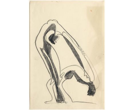 ERNST LUDWIG KIRCHNER(Aschaffenburg 1880–1938 Frauenkirch b. Davos)Zwei Akrobatinnen. 1932.Schwarze Kreide auf Papier.Verso m