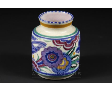 A small Poole Pottery red earthenware bluebird vase, shape 987, pattern IPB, decorated by Marjorie Batt, 1925-35, 9.5cm high 