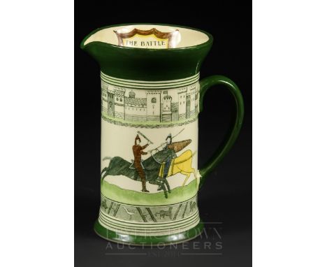 A Royal Doulton Battle of Hastings small ewer, printed with a scene from the Bayeux Tapestry, D2873, 16cm high