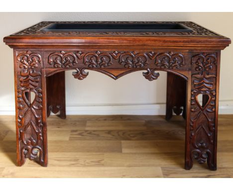 A large Colonial carved hardwood jardiniere/flower trough, 89.5 x 41.5 x 60cm