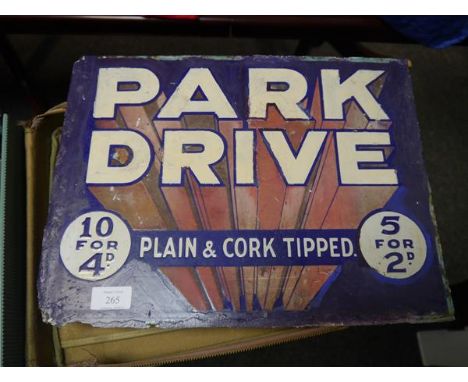 Vintage enamelled twin sided sign Park Drive Plain and Cork tipped and Gallaghers Condor Twist