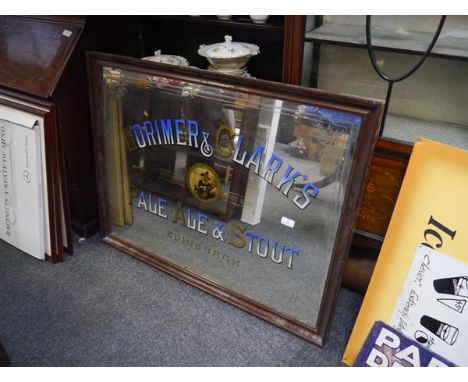 A vintage pub advertising mirror Lorimer & Clarks pale ale and stout, Edinburgh, 129cm x 100cm
