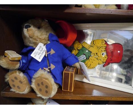 Steiff limited edition Paddington Bear 1989 of 5000, and a Paddington Bear mirror