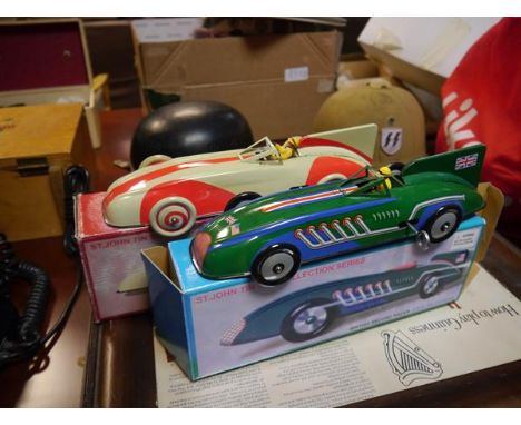 Chad Valley St John  series tin plate car with another