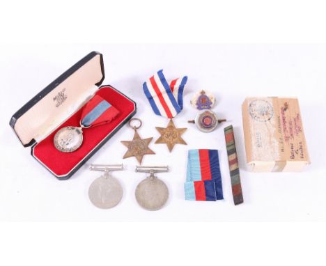 WWII medals, 1939-45 star, France and Germany star, War and Defence medals also Imperial Service Medal (EIIR) to WILLIAM BURT