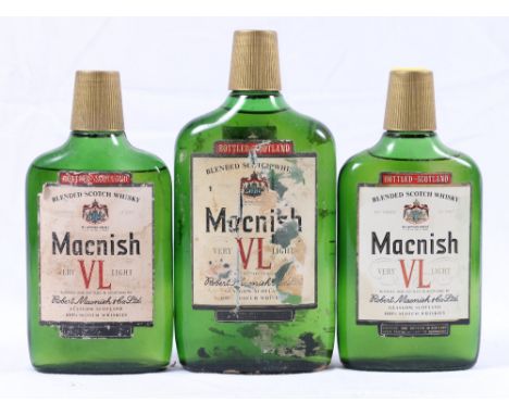 MACNISH VL very light blended Scotch Whisky three bottles, 86° proof.
