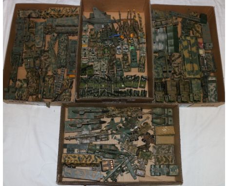 Approximately 100 Dinky, Matchbox and other playworn military model vehicles