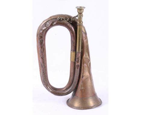 WWI military issue Boosey & Co copper and brass bugle dated 1915