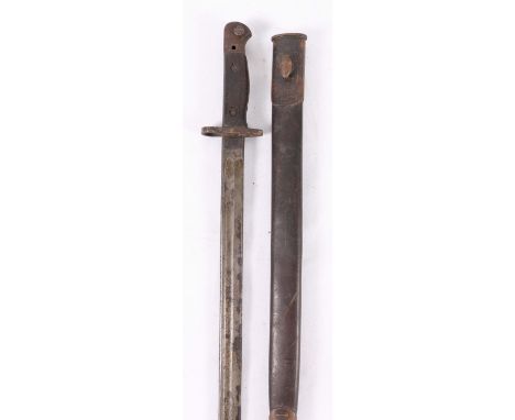 British 1907 pattern sword bayonet having fullered blade with ricasso stamped 1907 WILKINSON 11 18 (November 1918) '21 with w