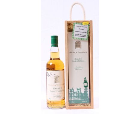 HOUSE OF COMMONS blended Scotch whisky bottled by Gordon & MacPhail, 70cl 40% vol. autographed by David Cameron with presenta