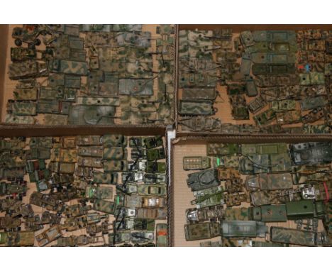 Approximately 170 Dinky, Matchbox and other playworn military model vehicles