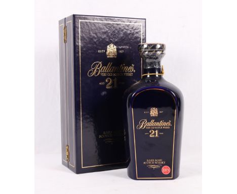 BALLANTINE'S 21 year old blended scotch whisky bottled in Wade decanter 70cl 43% vol, boxed