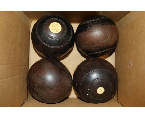 Four vintage bowling woods