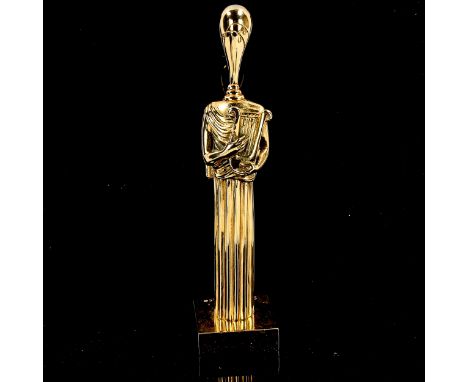 Giorgio De Chirico (1888 - 1978), gilt-bronze Classical figure holding a harp, signed on the base no. 86/100, height 24cm, or