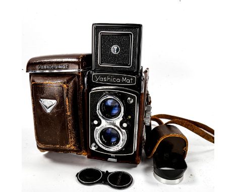 Yashica-Mat Reflex camera, leather-cased 