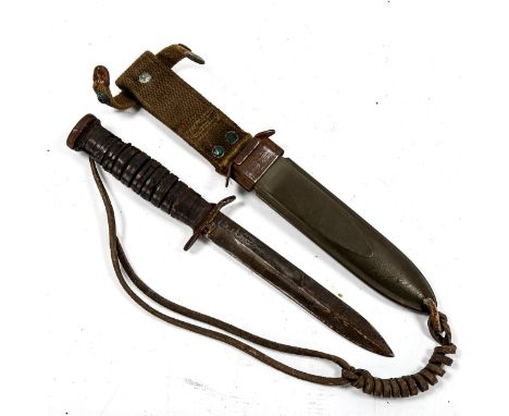 Second World War Period American M3 fighting knife, by H Boker, with scabbard 
