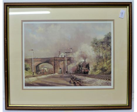 A Framed Limited Edition Peter Owen Jones Railway Print No.1 of 850. Signed by Peter's spouse. 