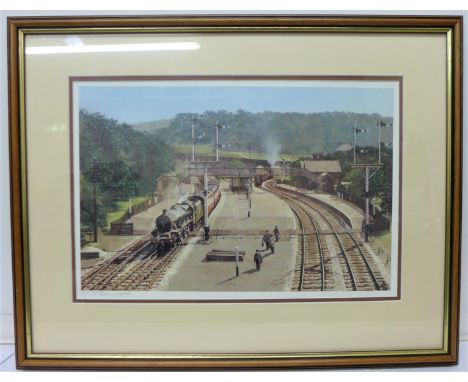 A Framed Limited Edition Peter Owen Jones Railway Print No.315 of 500. Signed by Peter's spouse. 