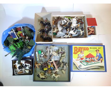 A Bayko Building Set, Britains Farm Animals, Britains Cavalrymen and other items.