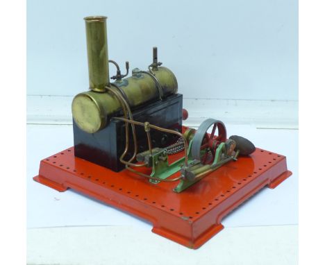 A Mamod Large Stationary Live Steam Engine.