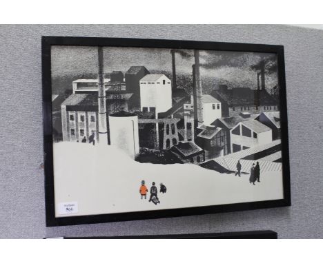 A MID 20TH CENTURY DANISH PRINT of a city scape, unsigned 33cm x 50cm 
