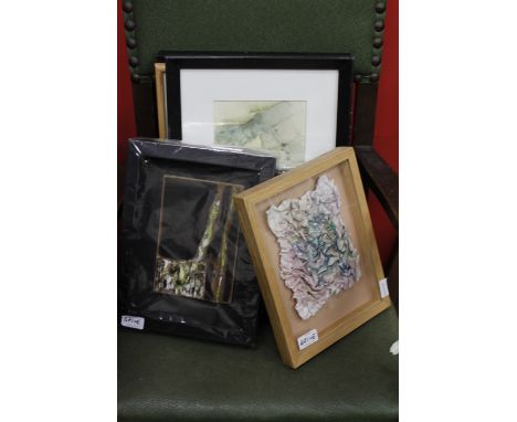 A SELECTION OF JOY PERKINS (1928 - 2016) WATERCOLOURS, pen and ink sketches, abstract art, all framed etc. (6)