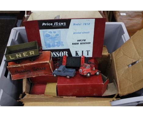 A SELECTION OF CORGI DIE CAST MODEL VEHICLES including Volvo 238, army vehicles, big Bedford tractor unit, Hornby 00 gauge lo