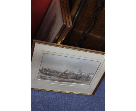 19TH CENTURY ENGLISH SCHOOL Hunting lithograph, a set of four, hand coloured and fitted to mounts, 22cm x 38cm (4)