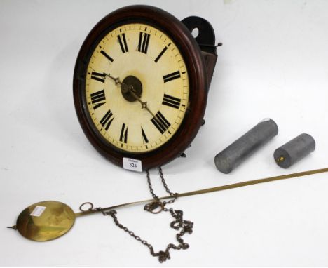 AN ANTIQUE POSTMAN'S ALARM CLOCK, the dial 27cm diameter