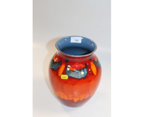 A LARGE POOLE POTTERY PAINTED VASE 