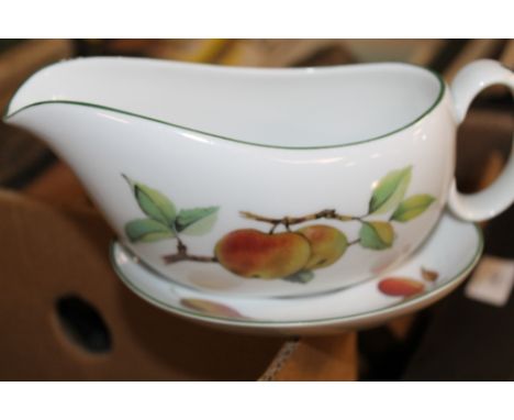 A TRAY OF ROYAL WORCESTER EVESHAM TEA AND DINNER WARE