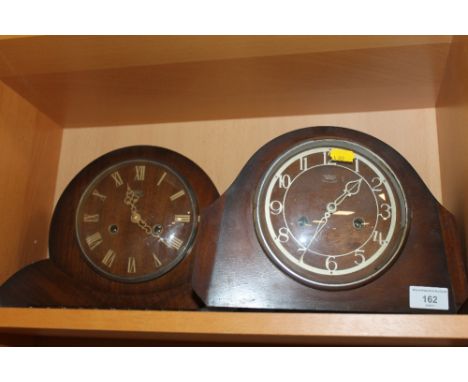 A SMITHS ENFIELD MANTEL CLOCK TOGETHER WITH ANOTHER MANTEL CLOCK 