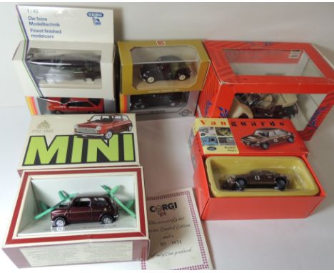 CORGI - limited edition commemorative Mini 1959-1989 in original box with certificate; Vanguards Austin Allegro, boxed; Tonka