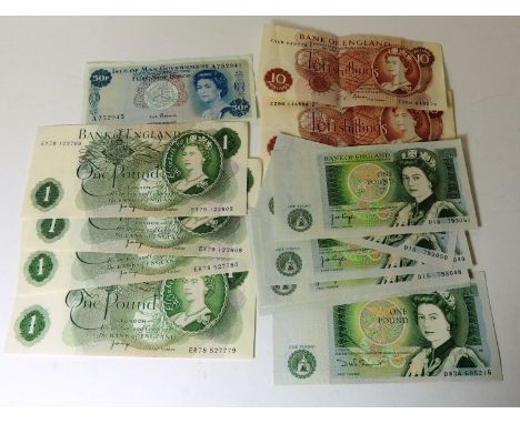 BANK OF ENGLAND - consecutive groups of £1 notes: Portrait series signed Page ER 78 527779/80 and EY79 123808/09; later signe