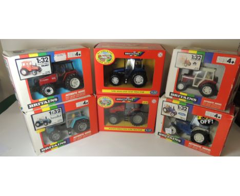 BRITAINS - six 1:32 scale Tractors, all boxed, including New Holland TL80 and MF 362 (6) ++models mint/dusty boxes mixed