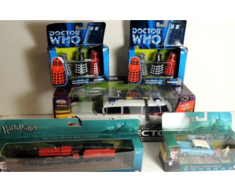 CORGI - Harry Potter Hogwarts Express, boxed and Mr Weasley's Ford Anglia with figurines, boxed; Doctor Who - two packs of CP