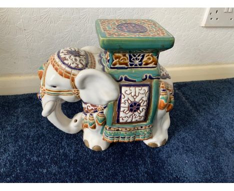 Ceramic Elephant Seat - 27cm H 