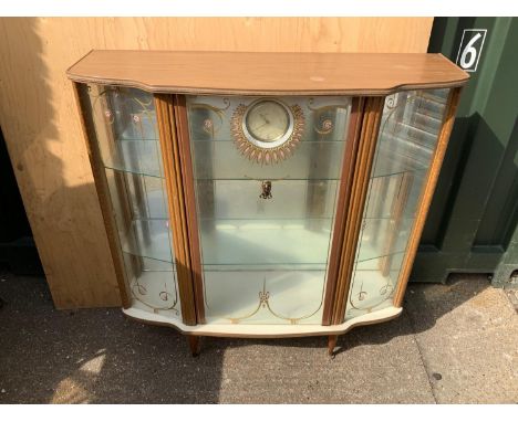 Glazed Display Cabinet with Integral Smiths Clock - 91cm W x 31cm D x 95cm H 