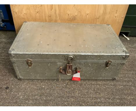 Metal Trunk with Leather Handles 