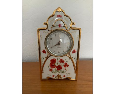 Porcelain Collectors Clock - In Flanders Field - Working 