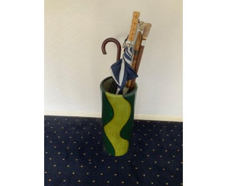 Ceramic Umbrella Stand and Contents 