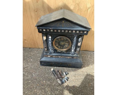 Slate and Marble Mantel Clock 