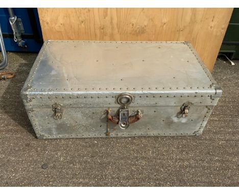 Metal Trunk with Leather Handles 